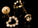 BROQUIS Arete 14k de oro puro con circonita, una hermosa joya de regalo para esa fecha especial, cumpleaños, nacimiento, bautizo, navidad, incluye caja y bolsa de regalo, broquel corazón